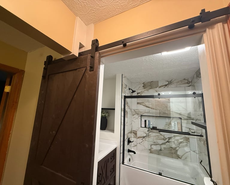 Bathroom door and refresh by Handywork Hero