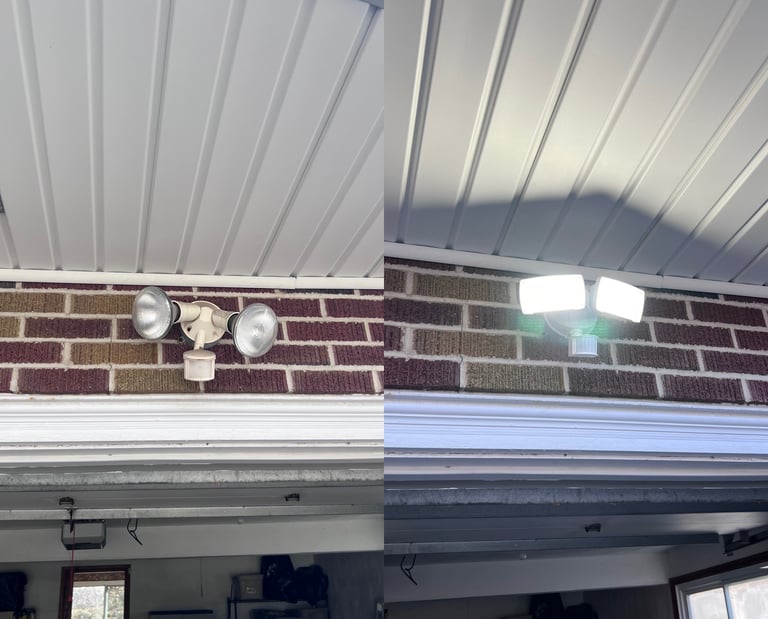 Exterior lighting replacement by Handywork Hero